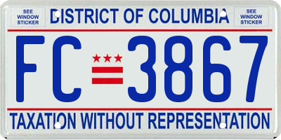 DC license plate FC3867