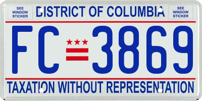 DC license plate FC3869