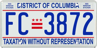 DC license plate FC3872