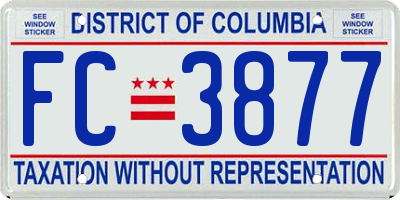 DC license plate FC3877