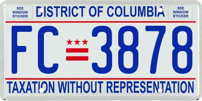 DC license plate FC3878