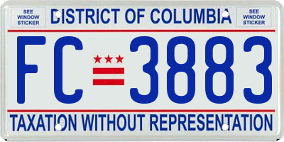 DC license plate FC3883