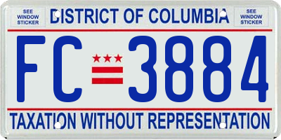 DC license plate FC3884