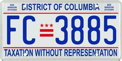 DC license plate FC3885