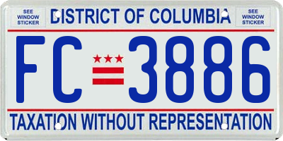 DC license plate FC3886