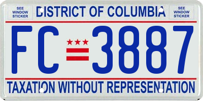 DC license plate FC3887