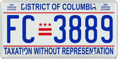 DC license plate FC3889