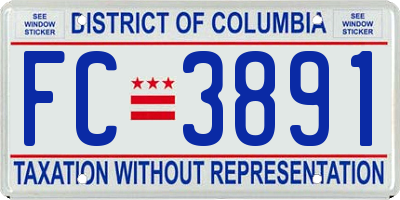 DC license plate FC3891