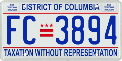 DC license plate FC3894