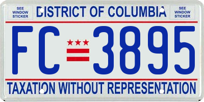 DC license plate FC3895