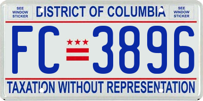 DC license plate FC3896