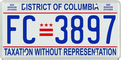 DC license plate FC3897