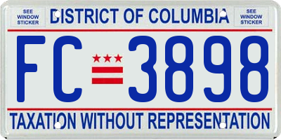 DC license plate FC3898