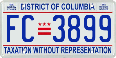 DC license plate FC3899