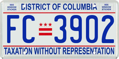 DC license plate FC3902