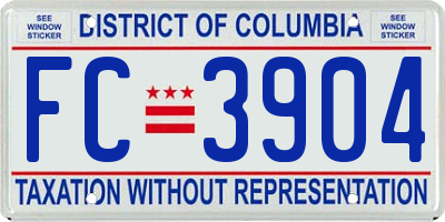 DC license plate FC3904