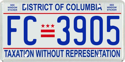 DC license plate FC3905