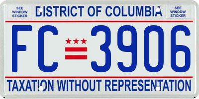 DC license plate FC3906