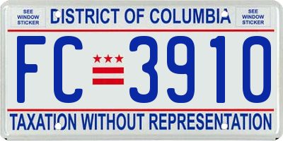 DC license plate FC3910