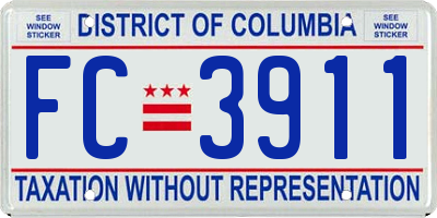 DC license plate FC3911