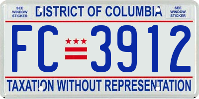 DC license plate FC3912