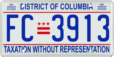 DC license plate FC3913