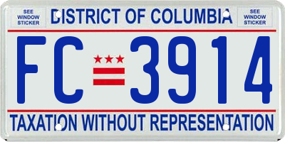 DC license plate FC3914