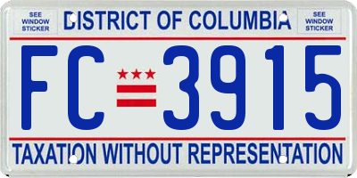 DC license plate FC3915