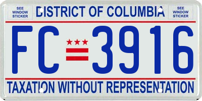 DC license plate FC3916