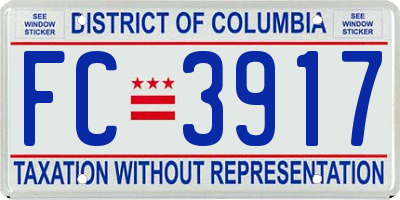 DC license plate FC3917