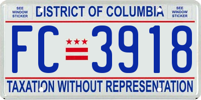 DC license plate FC3918