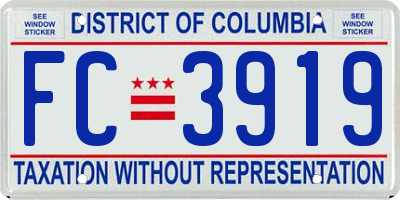 DC license plate FC3919