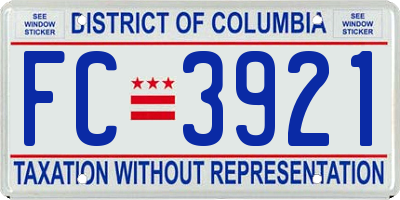 DC license plate FC3921