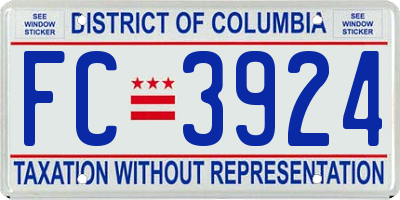 DC license plate FC3924