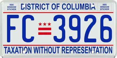 DC license plate FC3926