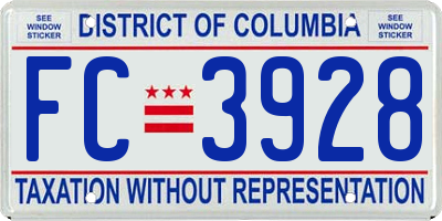 DC license plate FC3928