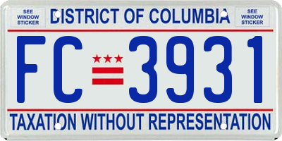 DC license plate FC3931