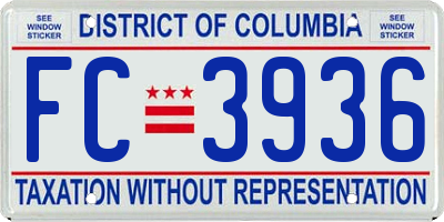 DC license plate FC3936