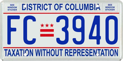 DC license plate FC3940