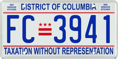 DC license plate FC3941