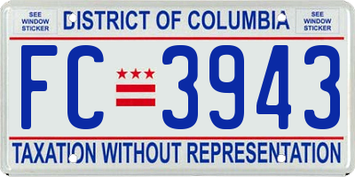 DC license plate FC3943