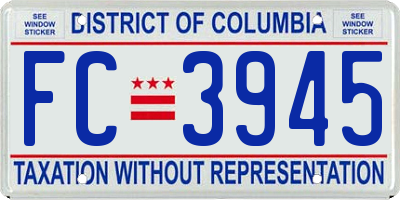 DC license plate FC3945