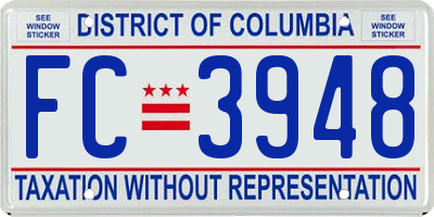 DC license plate FC3948