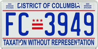 DC license plate FC3949