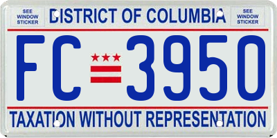 DC license plate FC3950