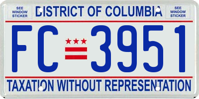 DC license plate FC3951