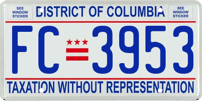 DC license plate FC3953