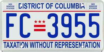 DC license plate FC3955