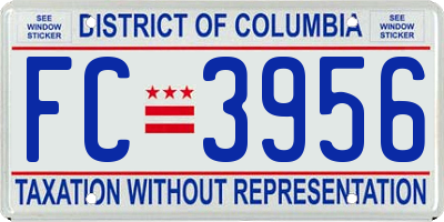 DC license plate FC3956