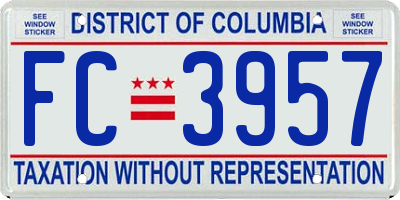 DC license plate FC3957